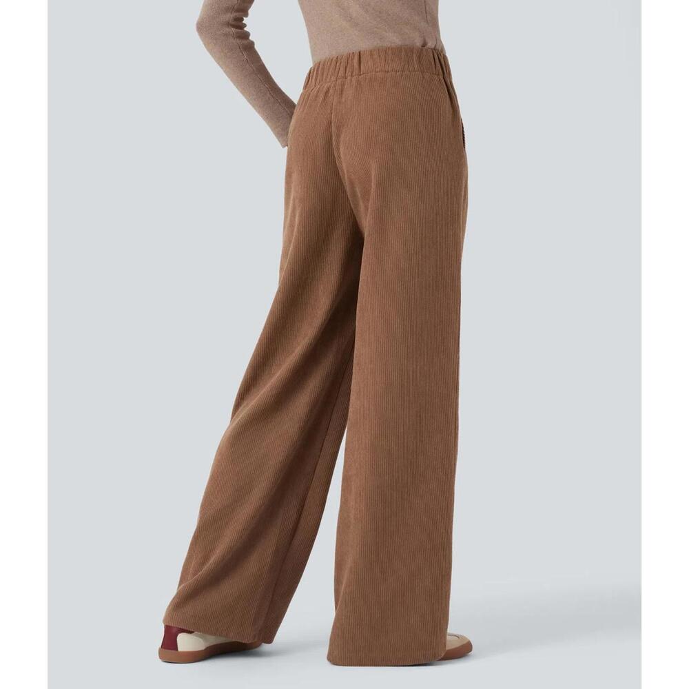 NWT Halara High Waisted Corduroy Casual Pants Cocoa Brown Size Large, Tall - Picture 3 of 12